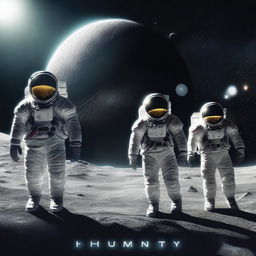 A high-quality digital art piece showcasing a movie poster for the sci-fi film 'Humanity'