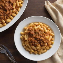 A delectable dish of macaroni generously slathered with lashings of rich, flavorful sauce