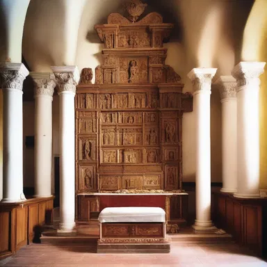 The caliche-topped altar in the church served as a sacred space for the religious congregation.