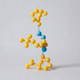 Change the previous image to represent an original and bizarre scene where the hydrogen in a water molecule is replaced with macaroni