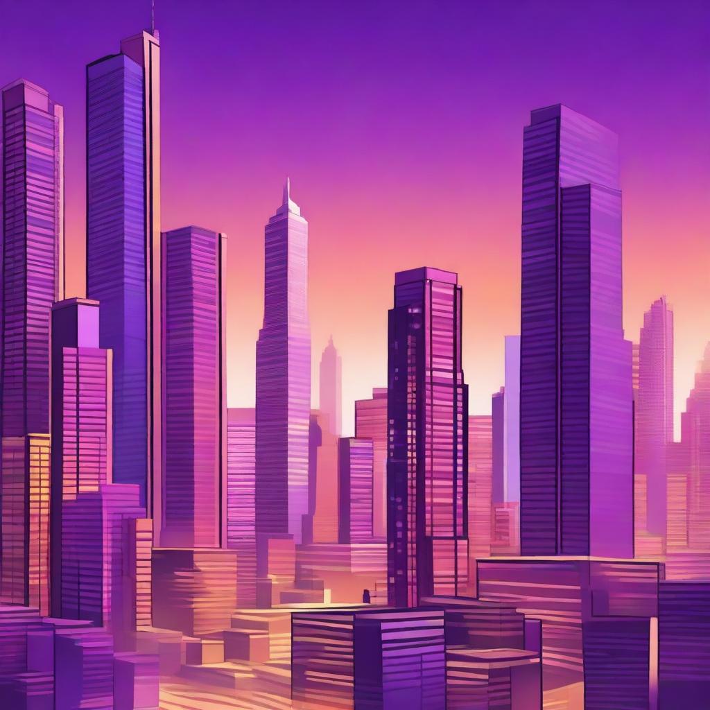 A digital art depiction of the city of Gomora at dusk