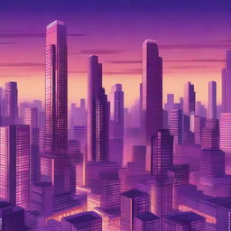 A digital art depiction of the city of Gomora at dusk