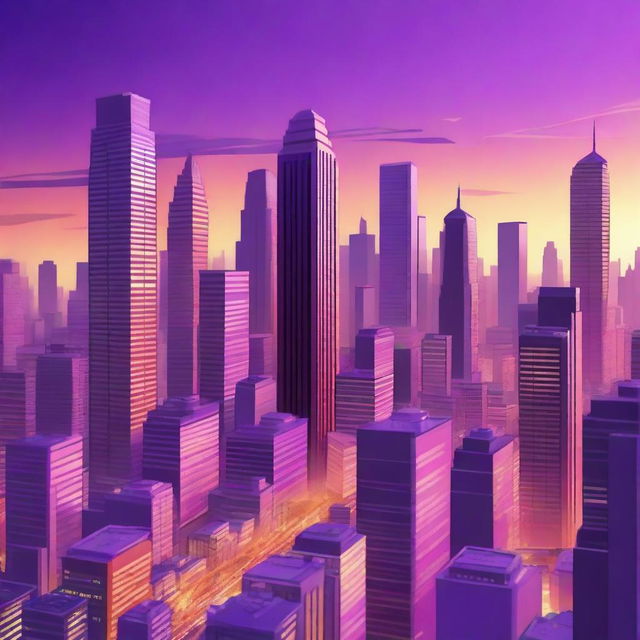 A digital art depiction of the city of Gomora at dusk