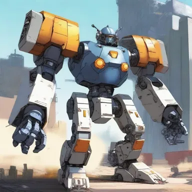 The mecha pilot activated the fuel pod to power up the giant robot.