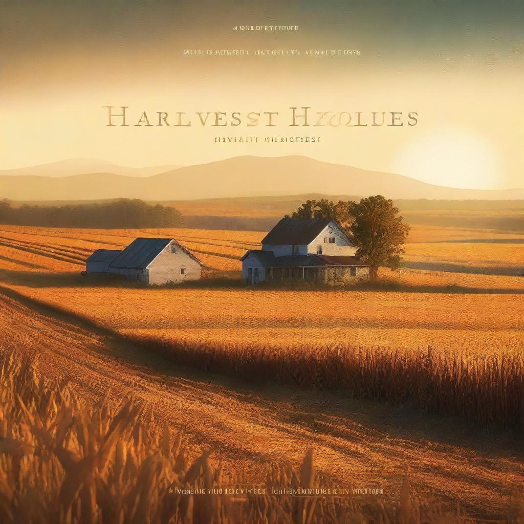 A high-quality digital art poster for an indie film titled "Harvest Hues"