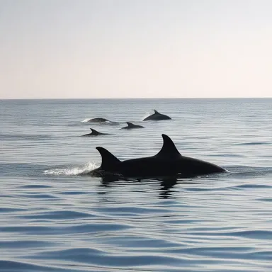 The pod of dolphins swimming alongside the boat was seen as a divine sign by the religious practitioners.