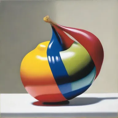 The artist painted a still life with a pod as the focal point, showcasing its intricate shape and vibrant colors.