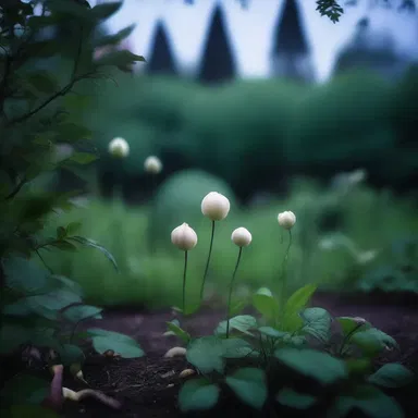 As the night fell, the plants in the garden began to eerily pod, making the whole scene ominous.