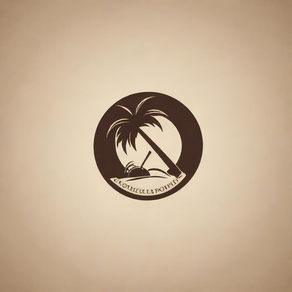 Design a creative and modern business logo that prominently features a coconut broom stick.