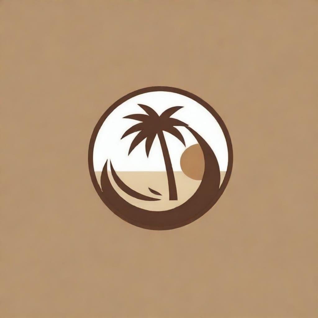 Design a creative and modern business logo that prominently features a coconut broom stick.