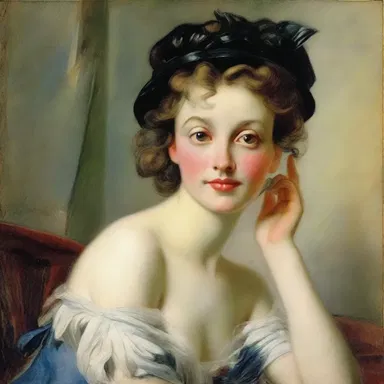 The painter captured the coquettish expression on the subject's face, capturing the essence of coquetry.