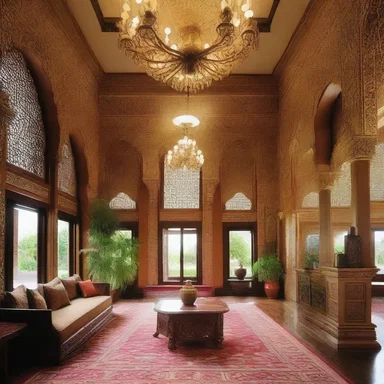 The luxurious Islamic-style palace had a display of kalansuwas that added an authentic touch to the decor.