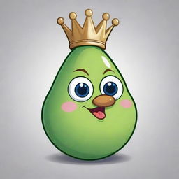 Create a regal and distinct 2D mascot for 'RoyalPear'. The mascot should mirror the channel's name and have elements of a pear designed in a royal, lavish style.