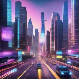 A high-quality digital art image showcasing a bustling and advanced city