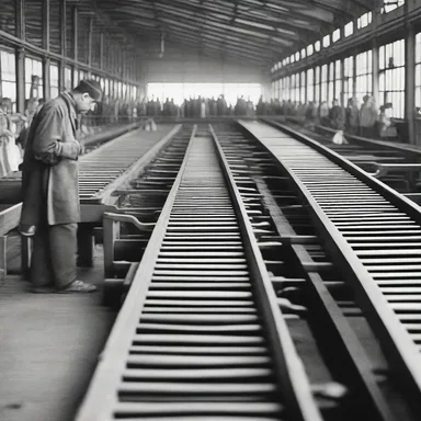 During the Industrial Revolution, the invention of the conveyor greatly improved efficiency and productivity in factories.