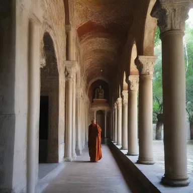 The hermitage was secluded and moony, giving the monks a peaceful and reflective space for prayer.