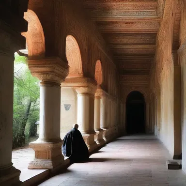 The hermitage was secluded and moony, giving the monks a peaceful and reflective space for prayer.