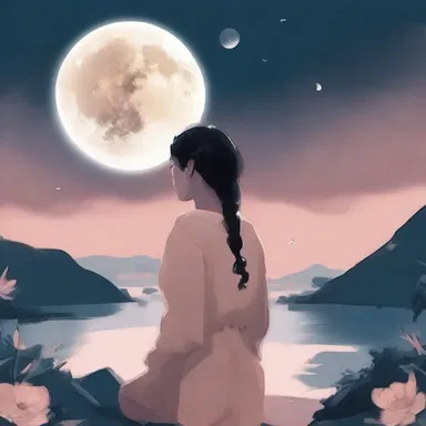 The artist used a moony palette to convey the character's introspective and daydreaming nature.