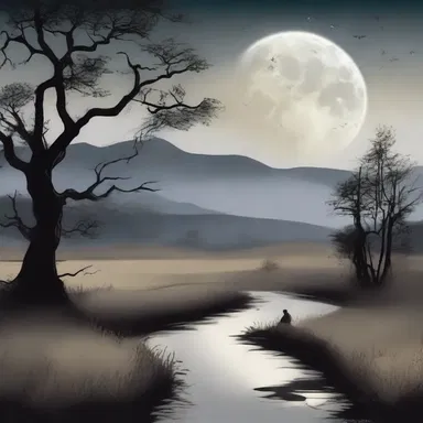 The author beautifully described the moony landscape in her novel, creating an enchanting ambiance for the characters.