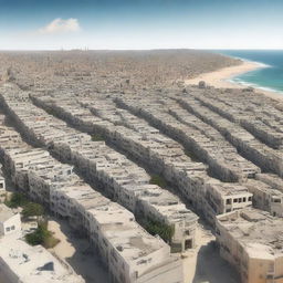 A high-quality digital art depiction of the city of Gaza, captured in a realistic style