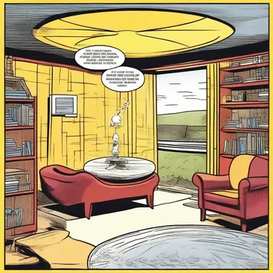 In the comic strip, the superhero built a secret sun parlor in his lair as a peaceful retreat to recharge his powers.