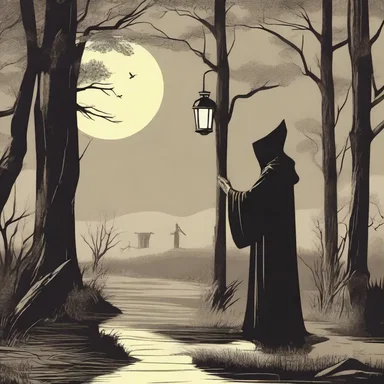 According to folklore, the friar's lantern is believed to be the glow of a benevolent friar guiding lost souls in the marshy ground.