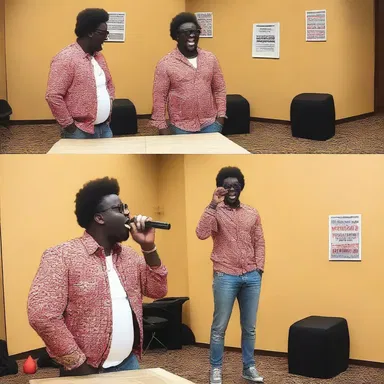 He delivered the punchline fashionably, causing the entire room to erupt in laughter.