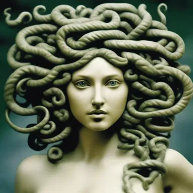 According to Greek mythology, Medusa's gaze had a petrifying effect due to the mystical optics of her eyes.