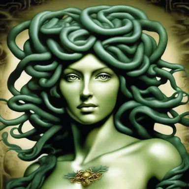 According to Greek mythology, Medusa's gaze had a petrifying effect due to the mystical optics of her eyes.