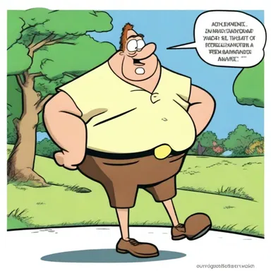 In the cartoon, the character's rump was often exaggerated for comedic effect.