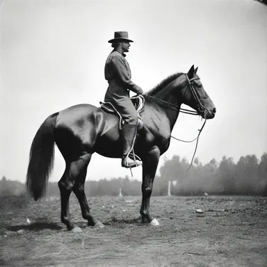 During the American civil war, soldiers often sat on their horses' rumps to gain a higher vantage point in battle.