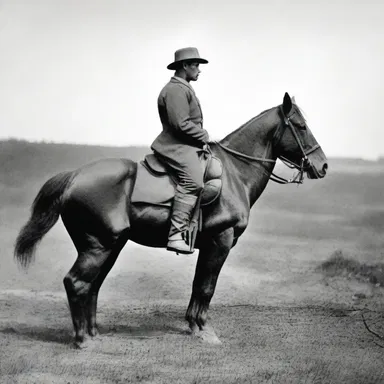 During the American civil war, soldiers often sat on their horses' rumps to gain a higher vantage point in battle.
