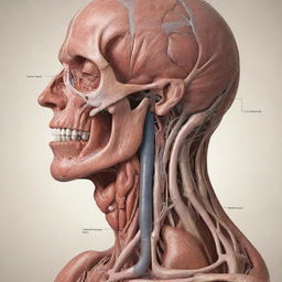 An educative illustration of human body parts showing intricate details, portraying the anatomy with utmost authenticity