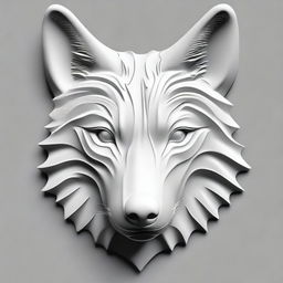 A compelling grayscale image of a wolf's head, portrayed in deep relief