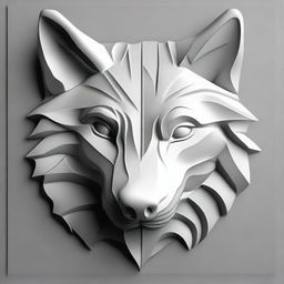 A compelling grayscale image of a wolf's head, portrayed in deep relief