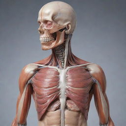 An anatomically accurate, fully detailed, whole-body image showcasing the external anatomy of a human