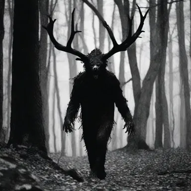 The horror movie protagonist stumbled raggedly through the dark woods, trying to escape the terrifying creature.