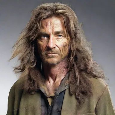 She described the character's appearance as a man with long, unkempt hair and raggedly torn clothes.