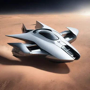The futuristic spaceship operates with the help of advanced stepper motors, enabling it to navigate through space with precise movement and control.