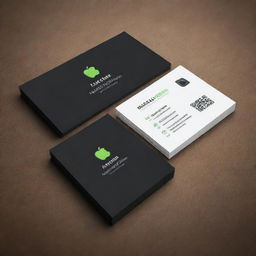 Design a stylish personal business card for an Apple and Android repair shop. The card should include images of Apple and Android devices, repair tools, and a modern layout.