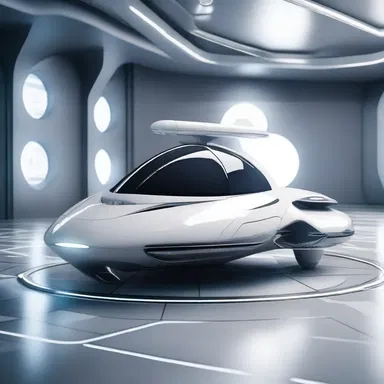 The futuristic spaceship operates with the help of advanced stepper motors, enabling it to navigate through space with precise movement and control.