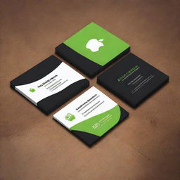 Design a stylish personal business card for an Apple and Android repair shop. The card should include images of Apple and Android devices, repair tools, and a modern layout.