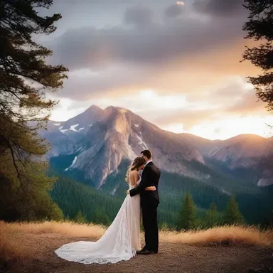 As the sun set behind the mountains, the couple watched in awe as the disappearance of daylight created a romantic atmosphere.