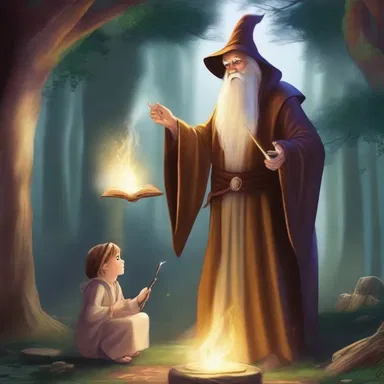 In the world of magic and dragons, the young sorcerer used a magic spell to get in touch with the ancient wizard.