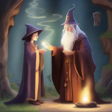 In the world of magic and dragons, the young sorcerer used a magic spell to get in touch with the ancient wizard.