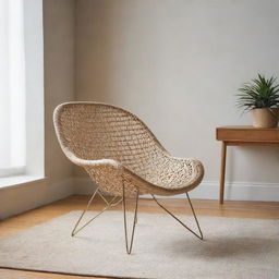 A comfortable, intricately designed chair in a well-lit room.