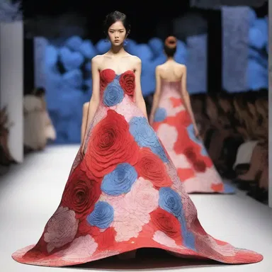 The polypetalous dress with intricate floral patterns became the centerpiece of the fashion runway show.