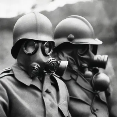 During World War II, soldiers wore gas masks protectively to shield themselves from chemical attacks.