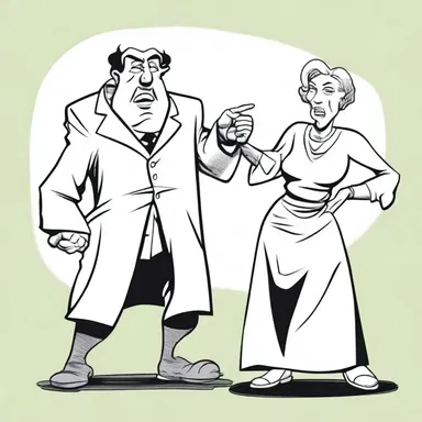 In the comic strip, the termagant is portrayed as a hilarious and ferocious character who constantly scolds her husband.