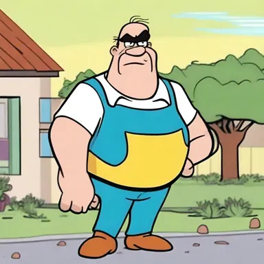 The animated series featured a recurring character, a termagant neighbor, who was always finding something to complain about.